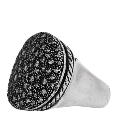 David Yurman Sterling Silver Diamond Midnight Melange Ring 54 7 3 of 5
