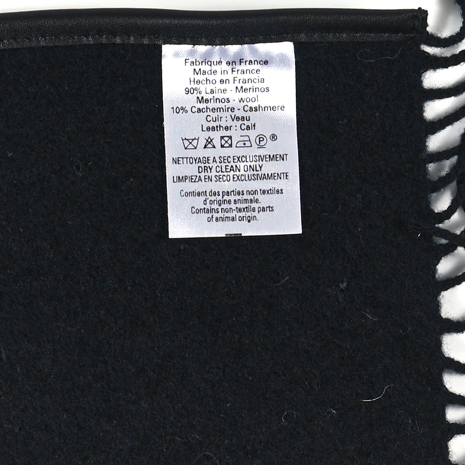Hermes Wool Cashmere Alamo Poncho Blue Black 3 of 3