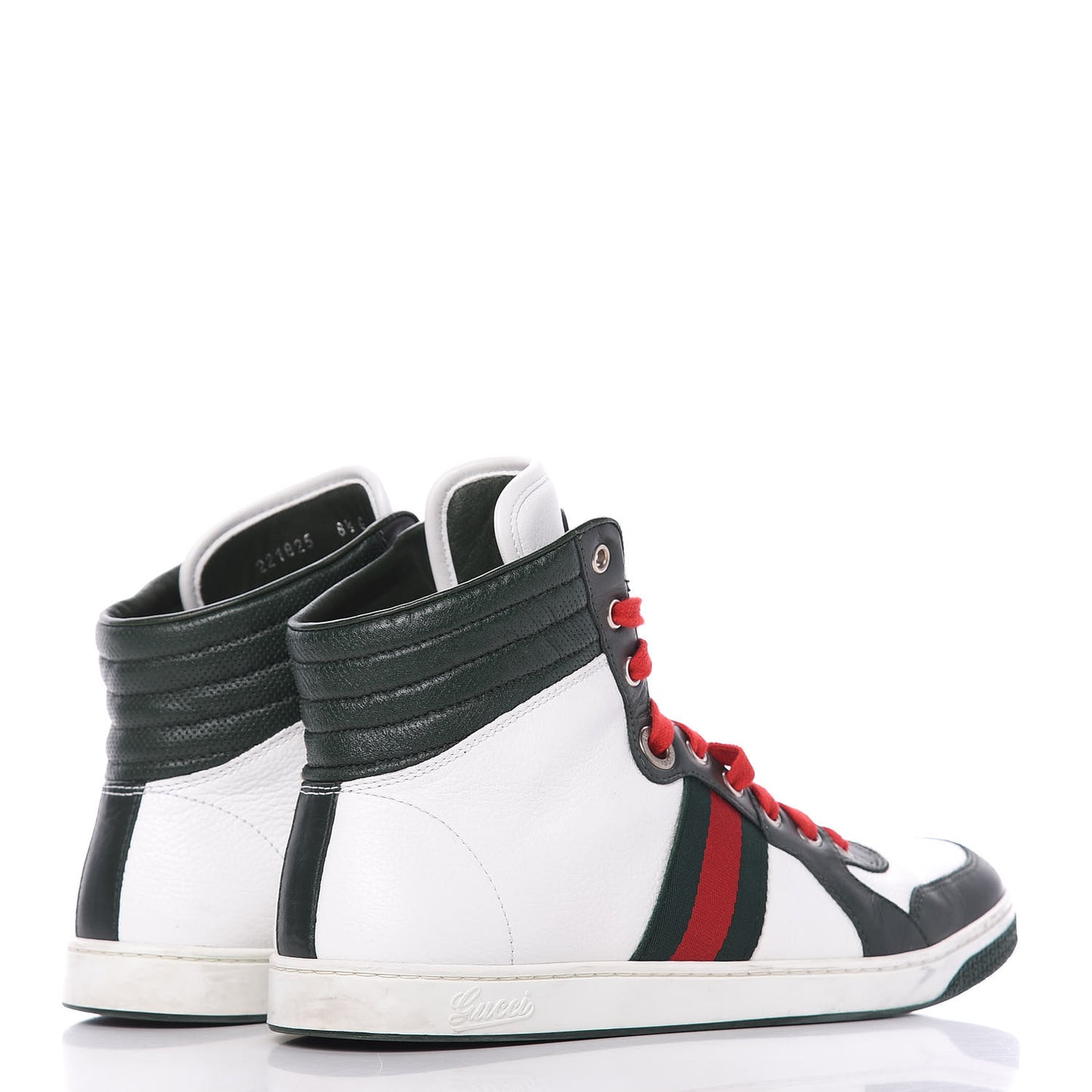 Calfskin Web Coda High Top Sneakers 8.5 White
