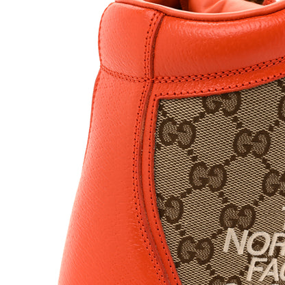 Gucci X THE NORTH FACE Monogram Textured Calfskin Mens Hiking Ankle Boots 11 Beige Ebony Deep Orange 14 of 16
