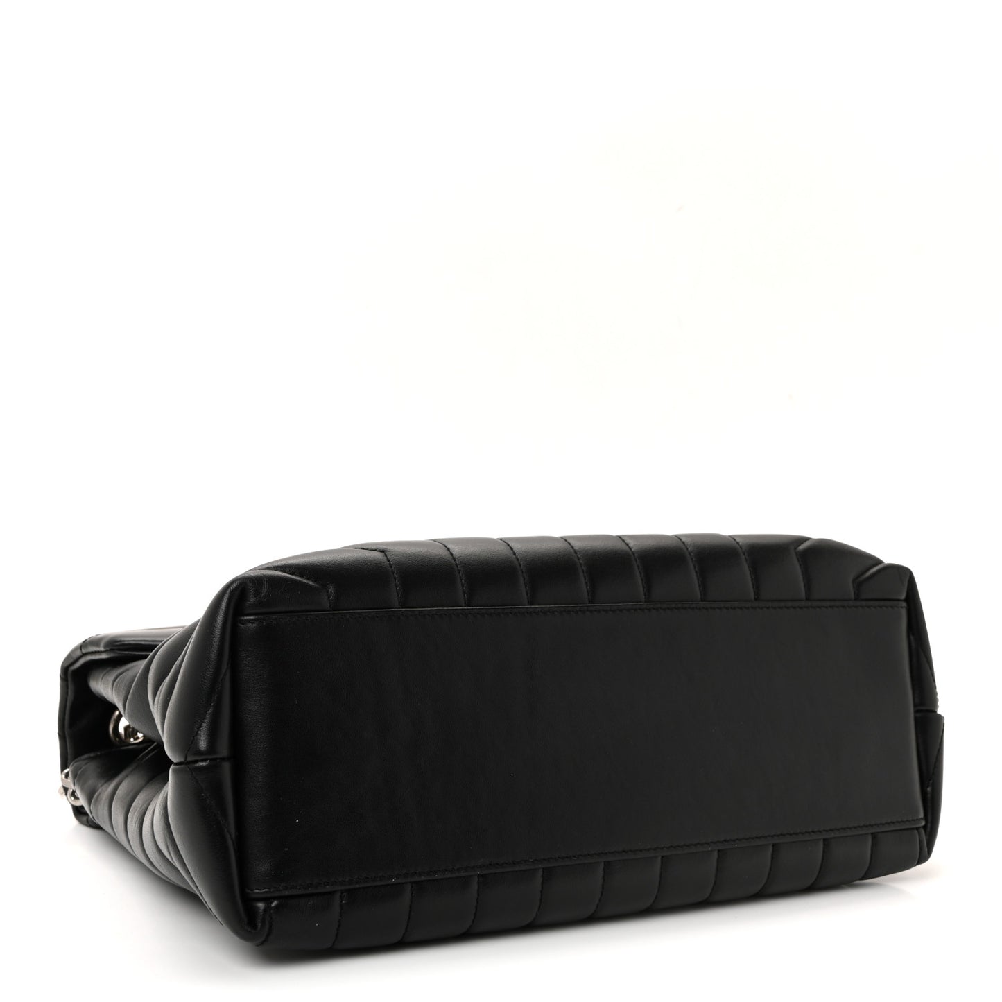 Calfskin Y Quilted Monogram Medium Loulou Chain Satchel Black