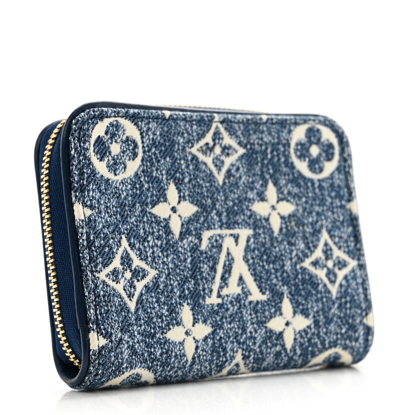 Denim Monogram Jacquard Zippy Coin Purse Bleu