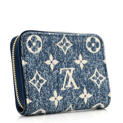 Louis Vuitton Denim Monogram Jacquard Zippy Coin Purse Bleu 3 of 9