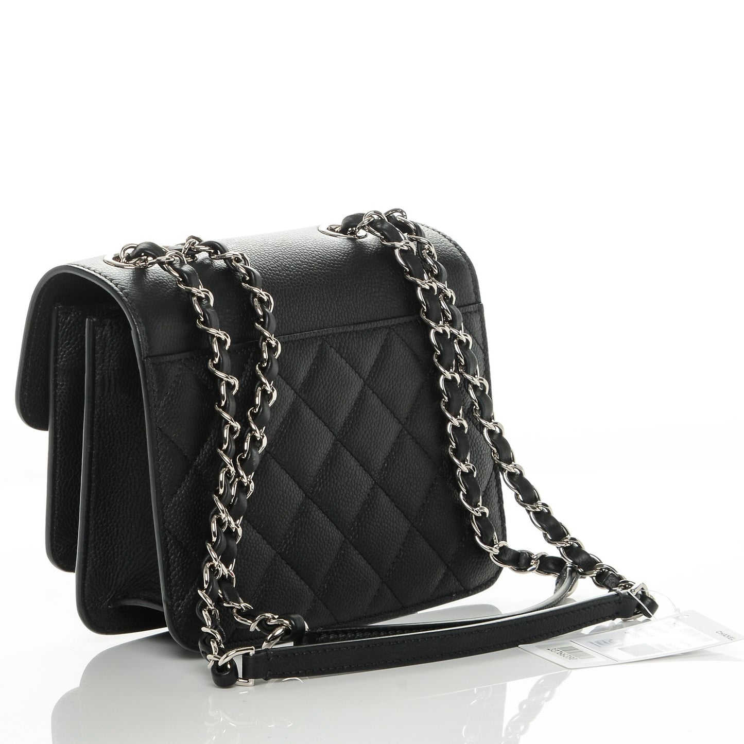 Caviar Quilted CC Box Flap Black