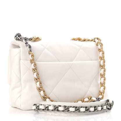Chanel Goatskin Quilted Medium Chanel 19 Flap White 3 of 10