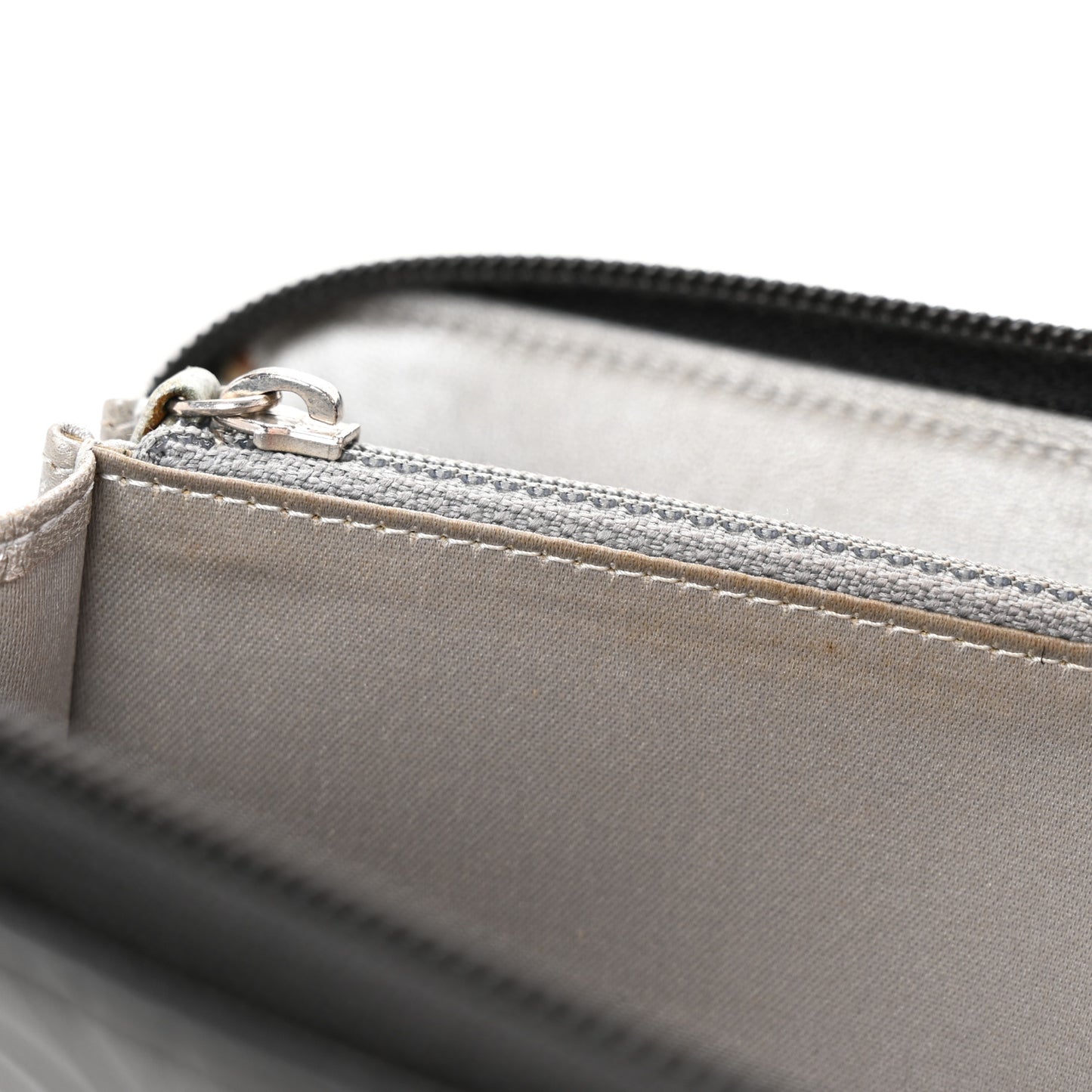 Lambskin Camellia Embossed Large Zip Around Gusset Wallet Black