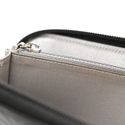 Chanel Lambskin Camellia Embossed Large Zip Around Gusset Wallet Black 9 of 13