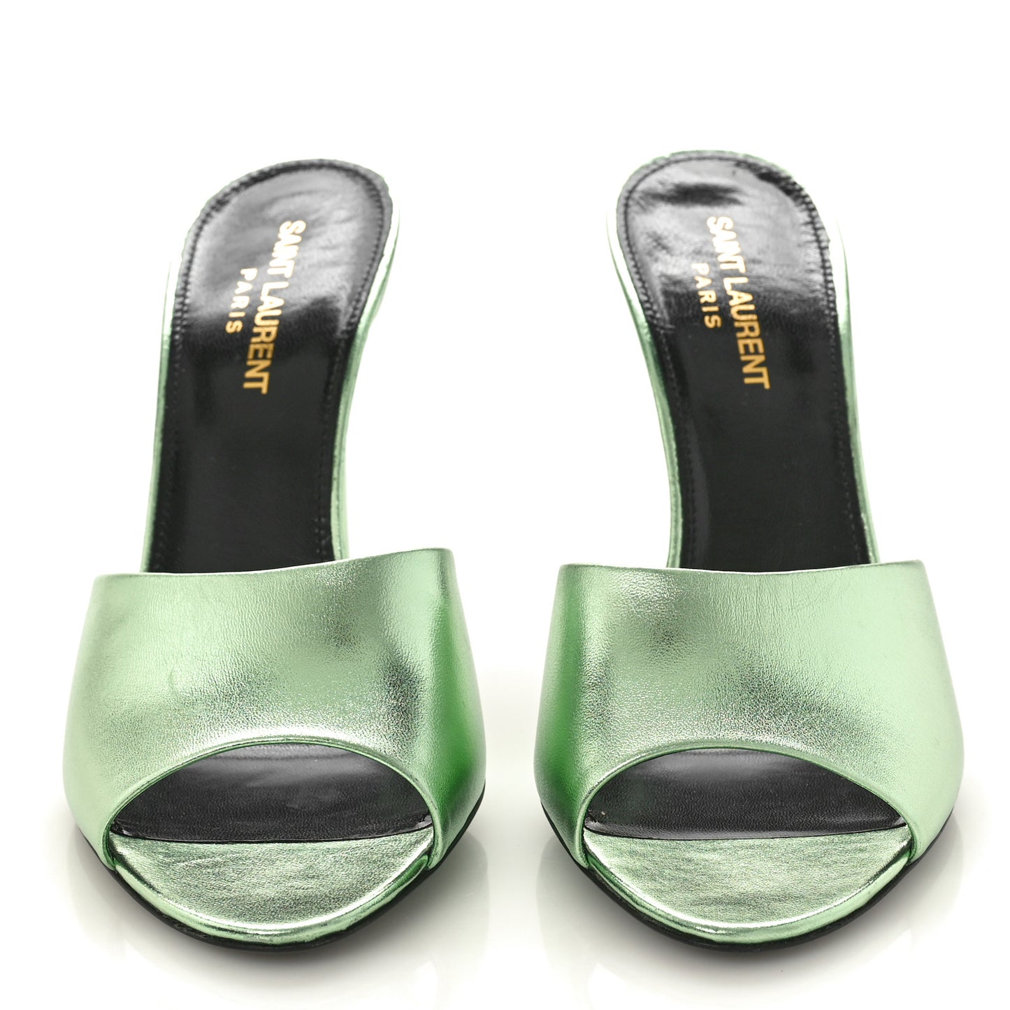 Metallic Nappa La 16 Mule Sandals 38.5 Green
