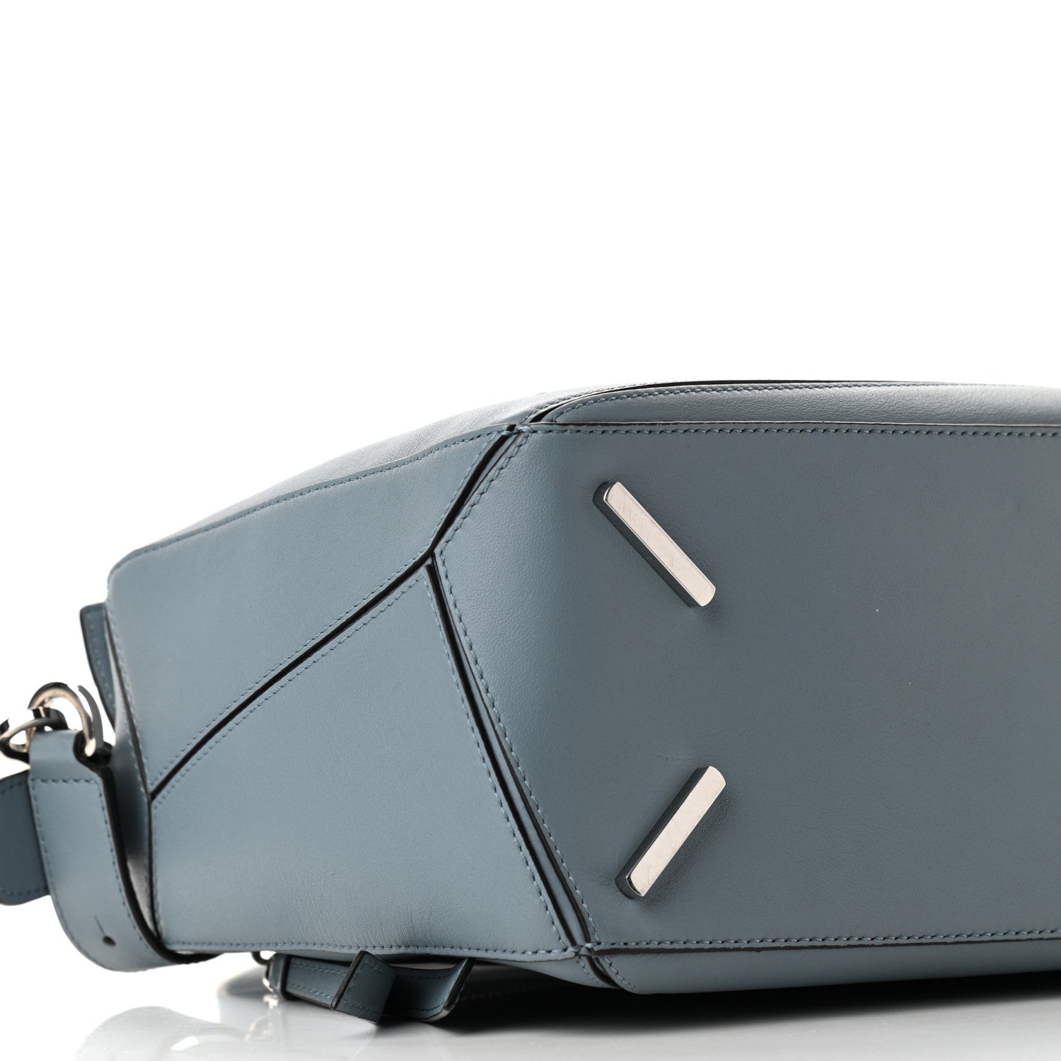 Loewe Calfskin Medium Puzzle Bag Gunmetal Light Blue 7 of 9