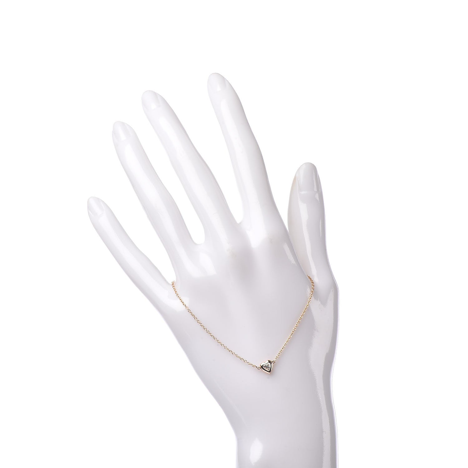 Tiffany 18K Rose Gold Diamond Elsa Peretti Diamonds by the Yard Heart Bracelet 2 of 7
