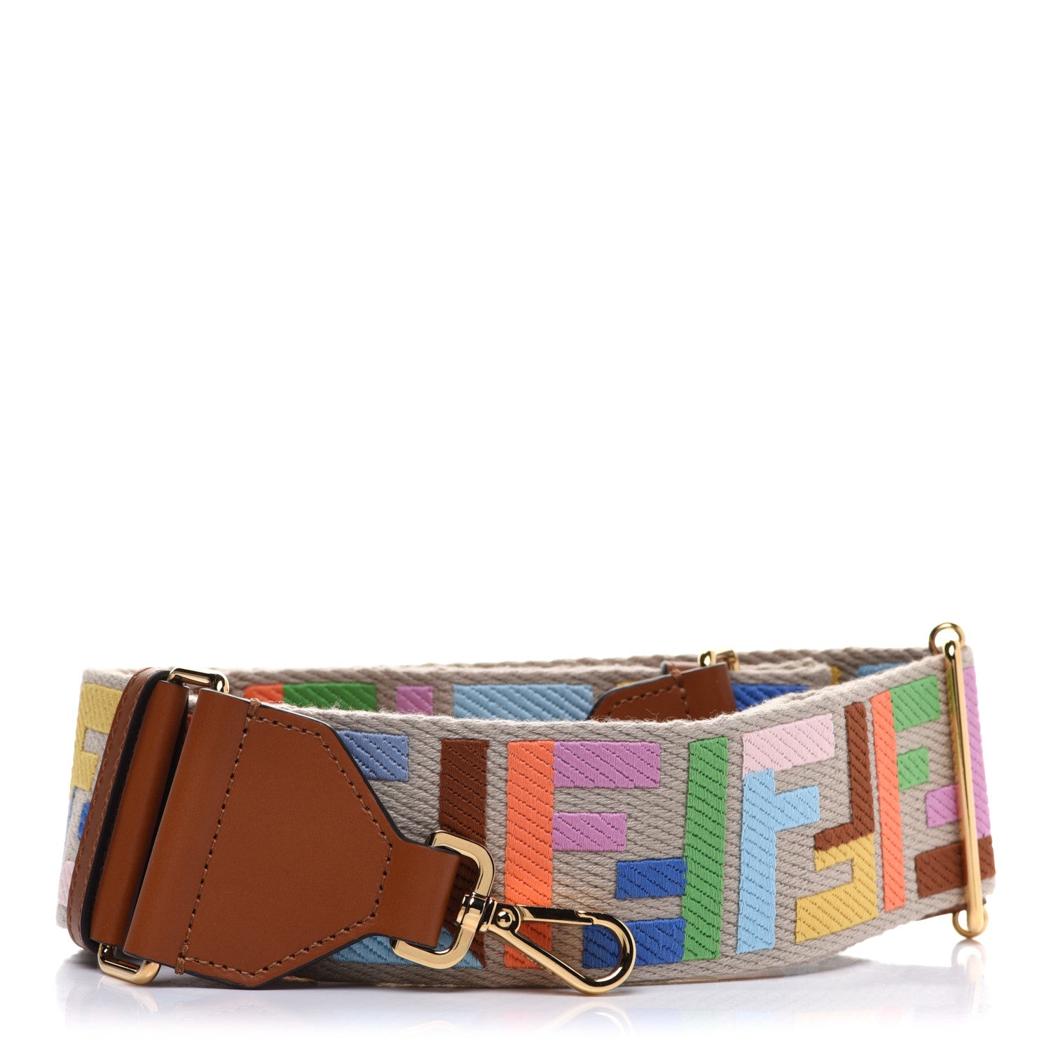 Fendi Canvas Calfskin FF 1974 Adjustable Strap You Multicolor Cuoio 1 of 5