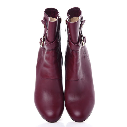 Jimmy Choo Calfskin Mitchell Buckle Bootie 40 Burgundy 5 of 9