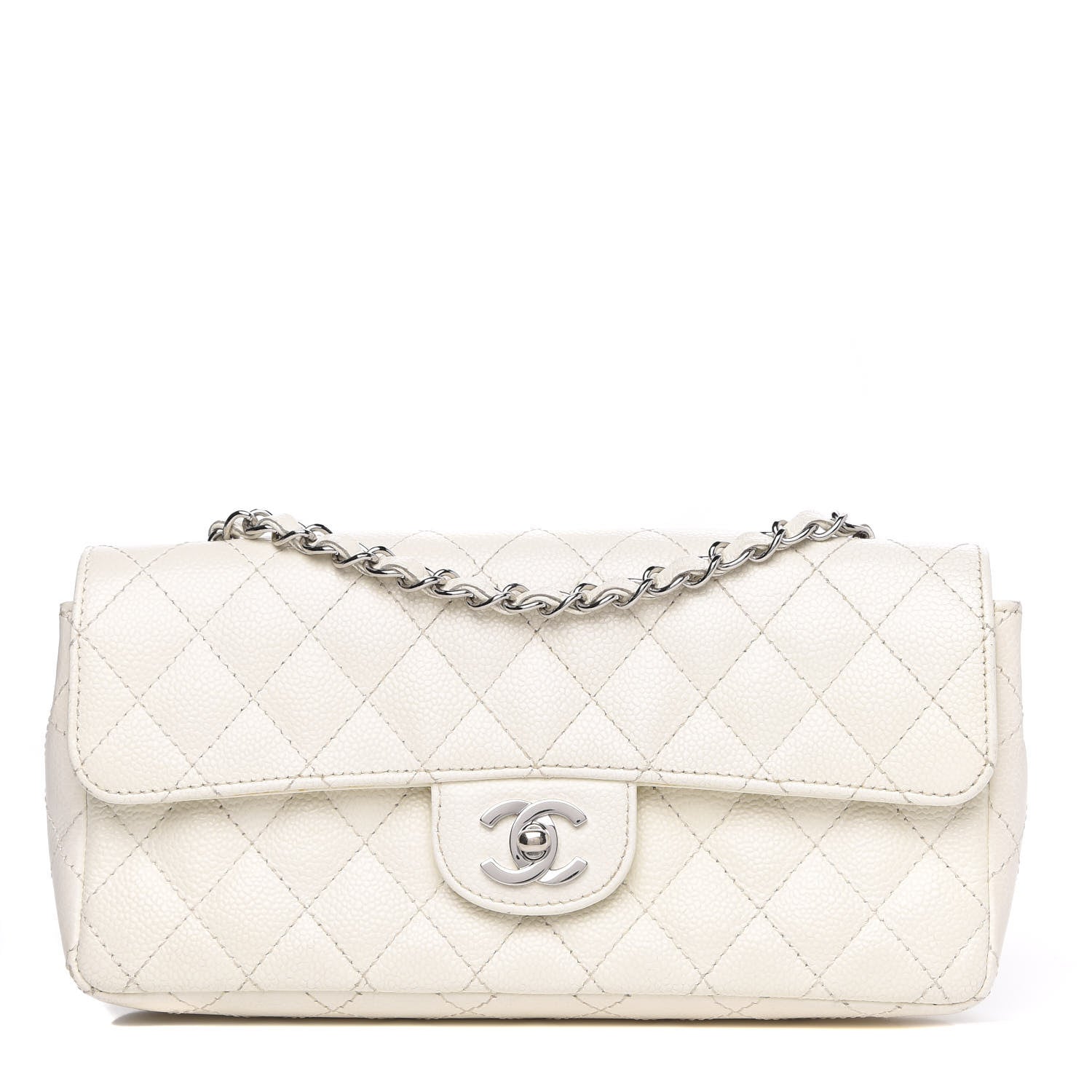 Chanel Caviar Quilted East West Flap White 1 of 14