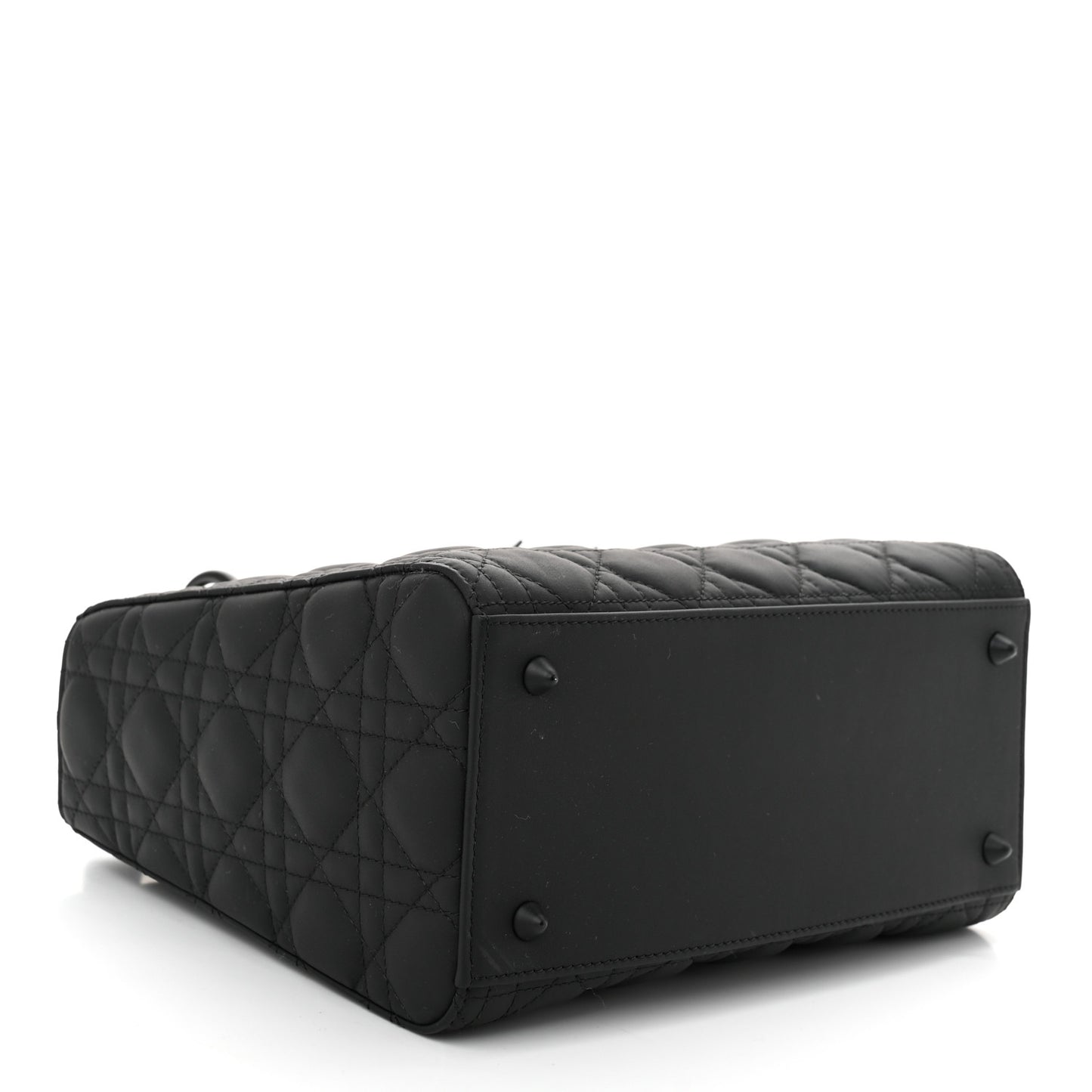 Ultra Matte Calfskin Cannage Medium Lady Dior Black
