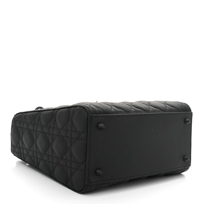 Christian Dior Ultra Matte Calfskin Cannage Medium Lady Dior Black 4 of 11