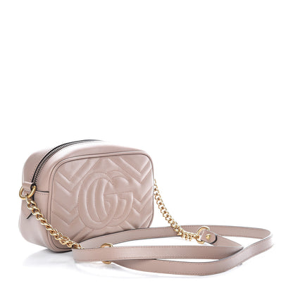 Gucci Calfskin Matelasse Mini GG Marmont Chain Shoulder Bag Porcelain Rose 3 of 9