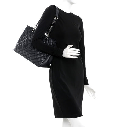 Chanel Caviar Quilted Grand Shopping Tote GST Navy Blue 2 of 9