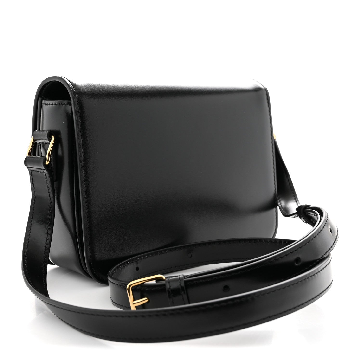 Celine Shiny Calfskin Teen Triomphe Black 3 of 10