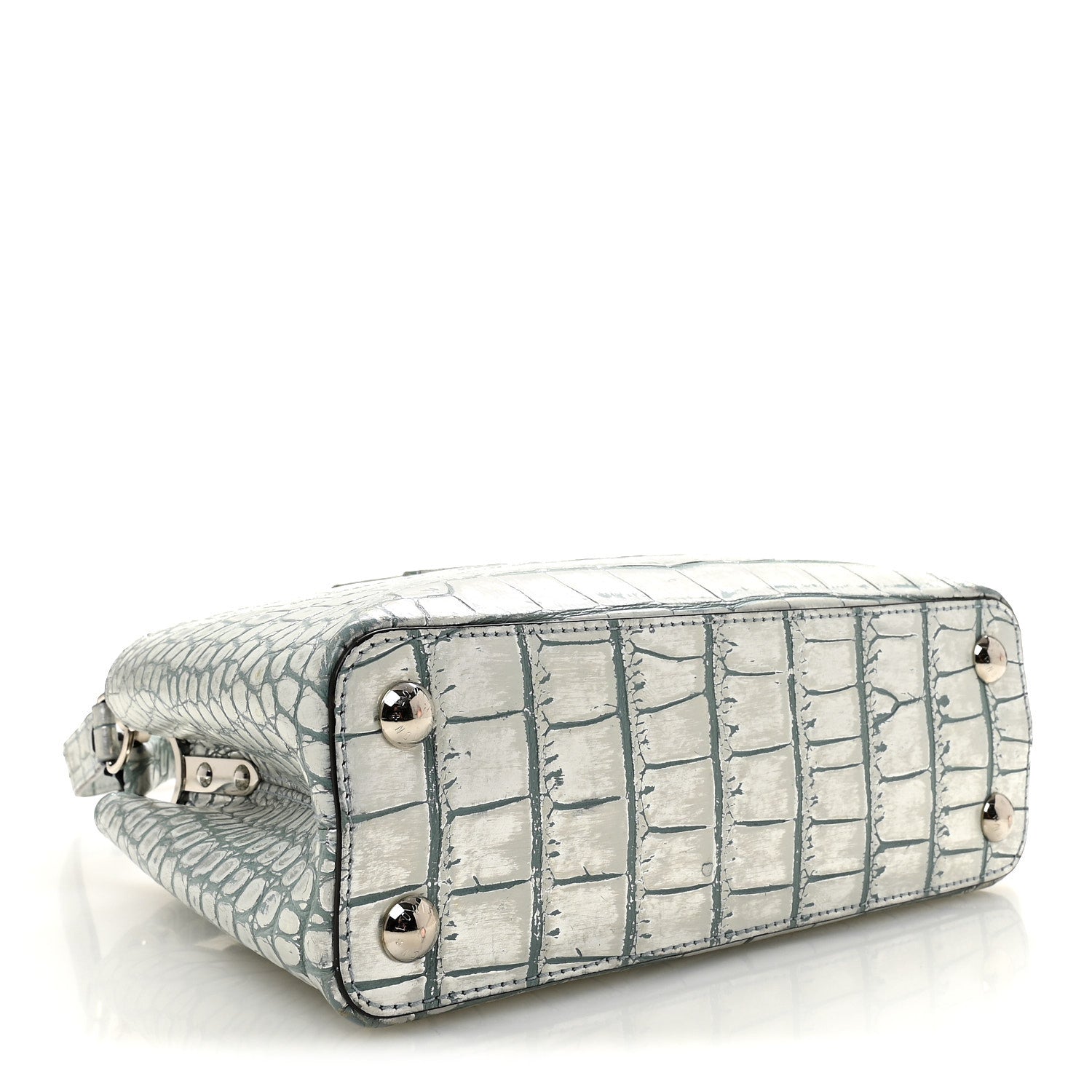 Louis Vuitton Alligator Capucines BB Blue Silver 4 of 9