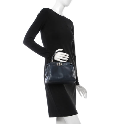 Fendi Nappa Mini Peekaboo Iconic Satchel Dark Blue 2 of 16