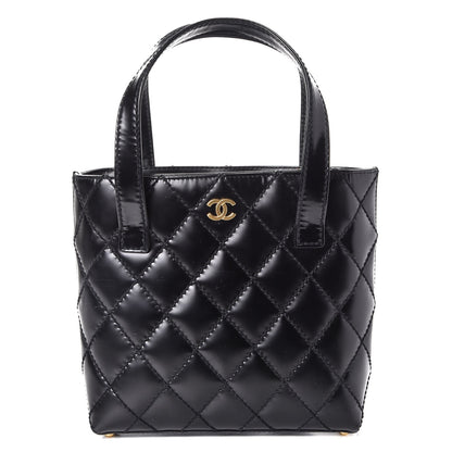 Chanel Calfskin Quilted Small Surpique Stitch Tote Black 1 of 8