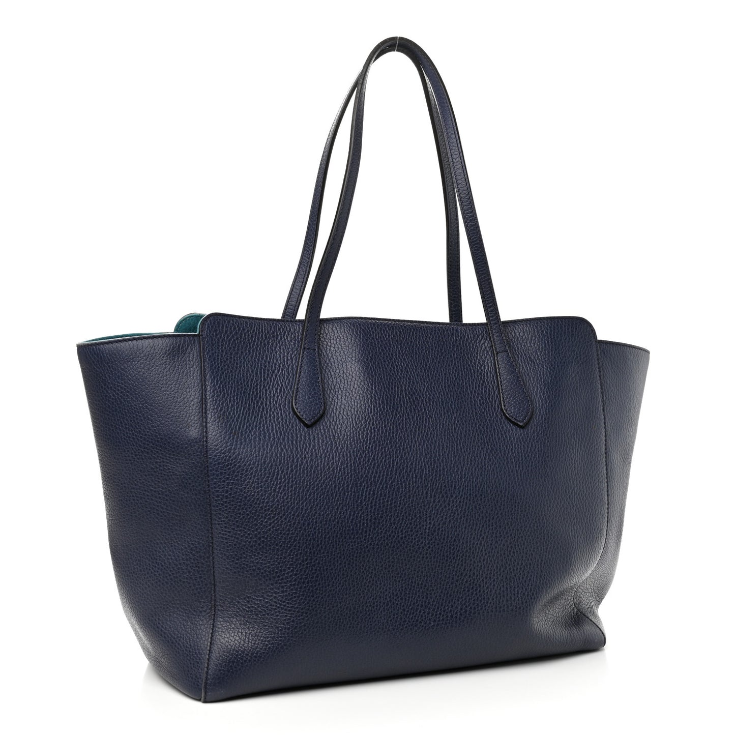 Dollar Calfskin Medium Swing Tote Marine Deep Cobalt