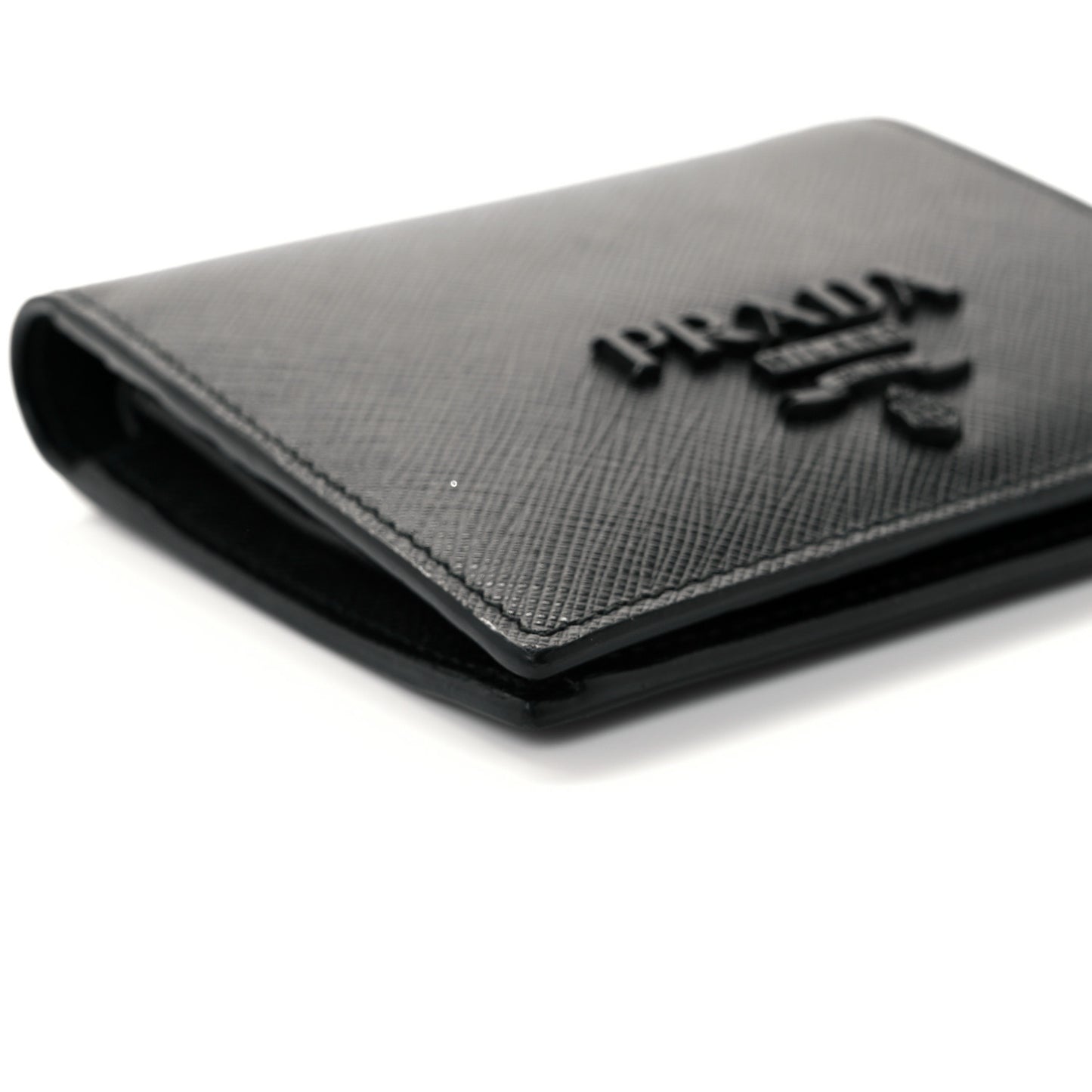 Saffiano Shine Bi-Fold Wallet Black