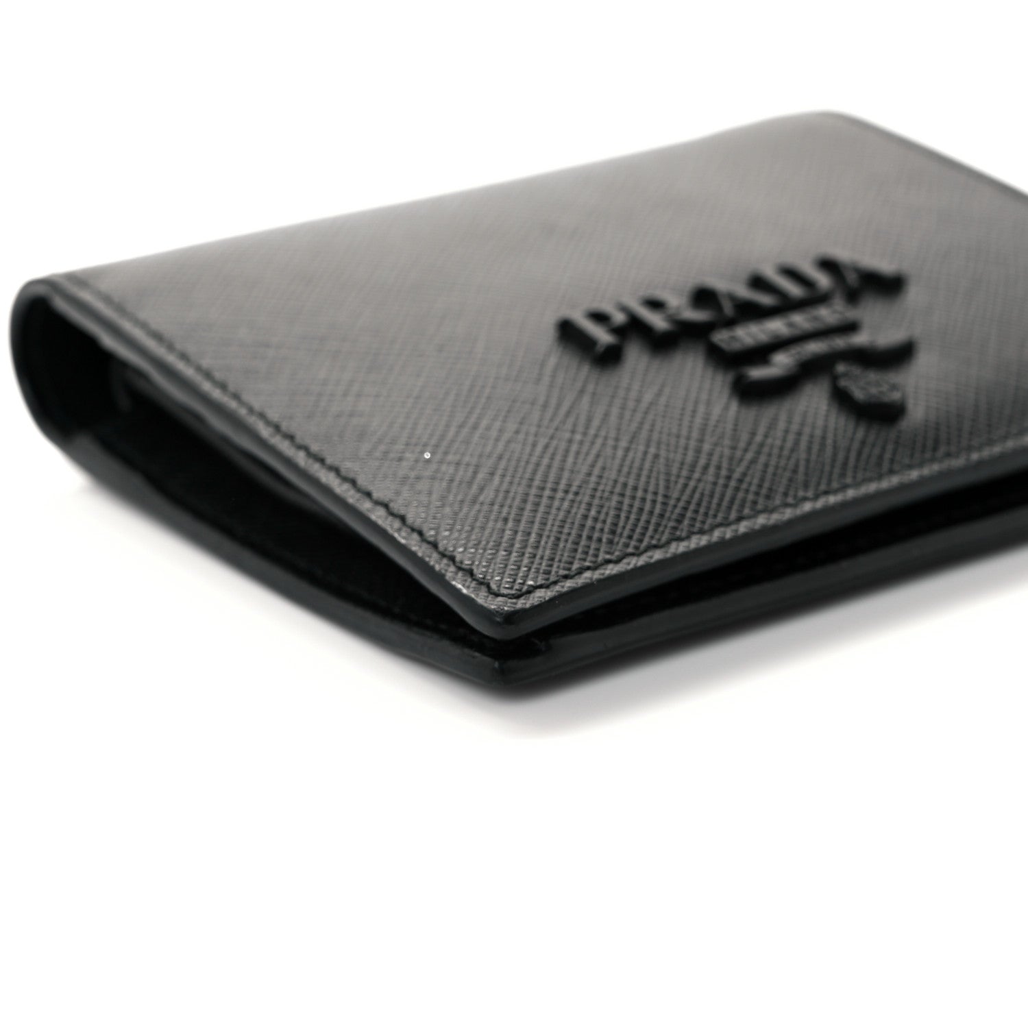 Prada Saffiano Shine Bi-Fold Wallet Black 8 of 8