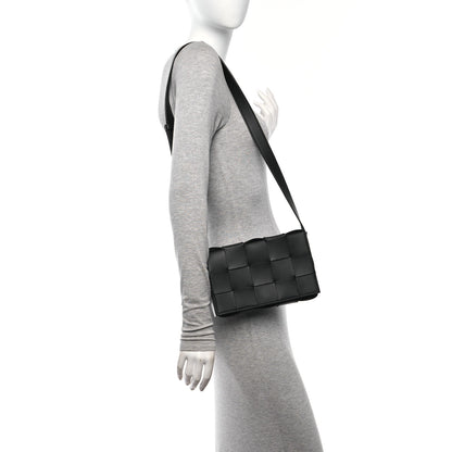 Bottega Veneta Lambskin Maxi Intrecciato Cassette Crossbody Bag Black 2 of 10