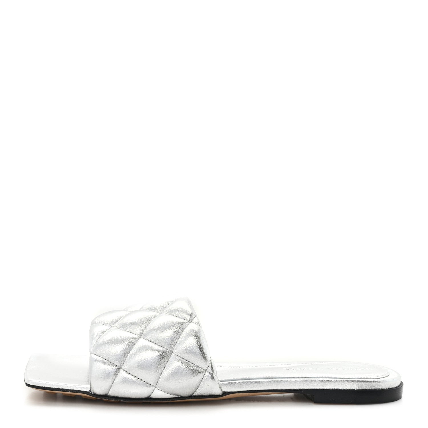 Bottega Veneta Reflection Matelasse Padded Flat Sandals 36 Silver 1 of 9