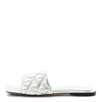 Bottega Veneta Reflection Matelasse Padded Flat Sandals 36 Silver 1 of 9