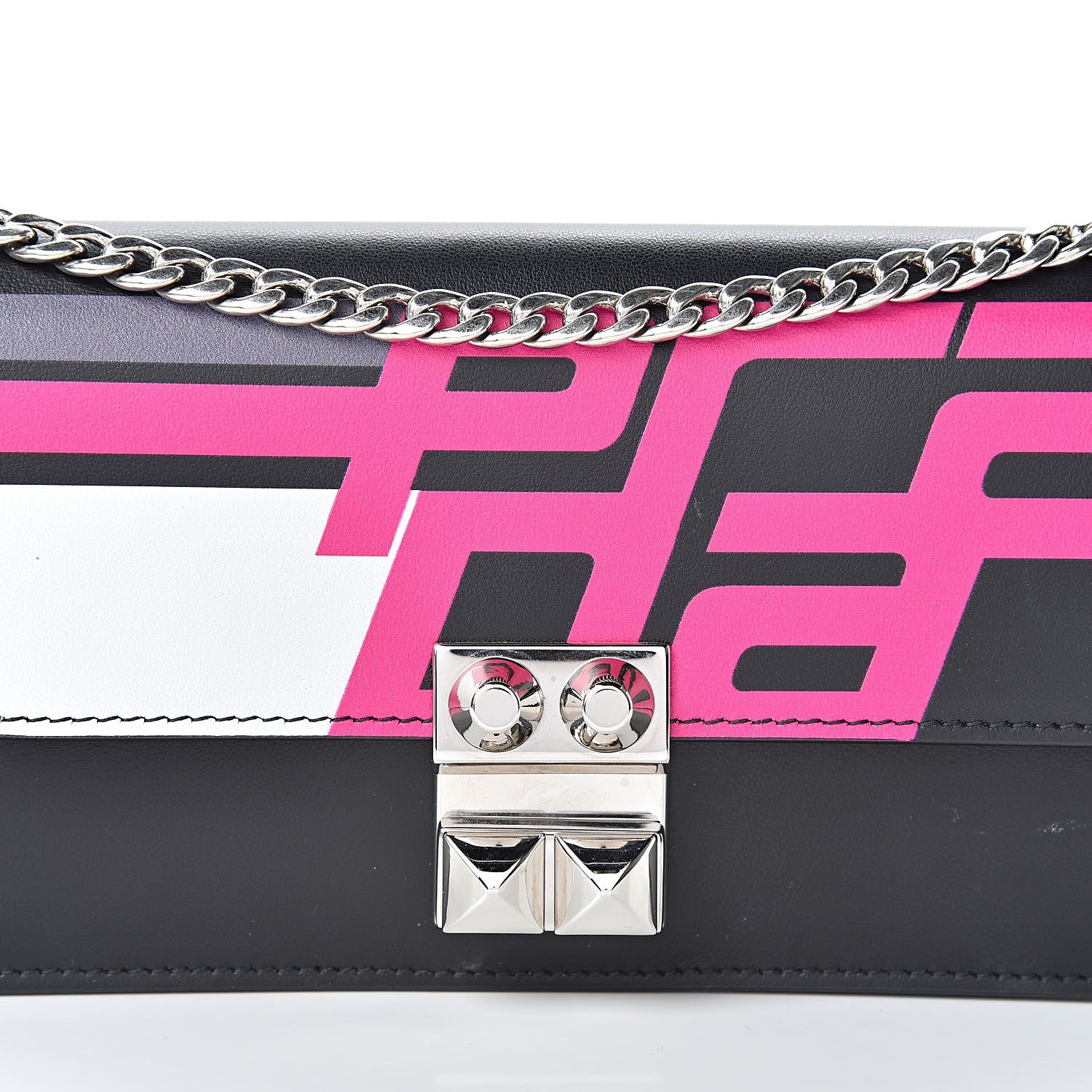 Prada City Calfskin Racing Logo Mini Elektra Crossbody Bag Fuxia Black 8 of 11