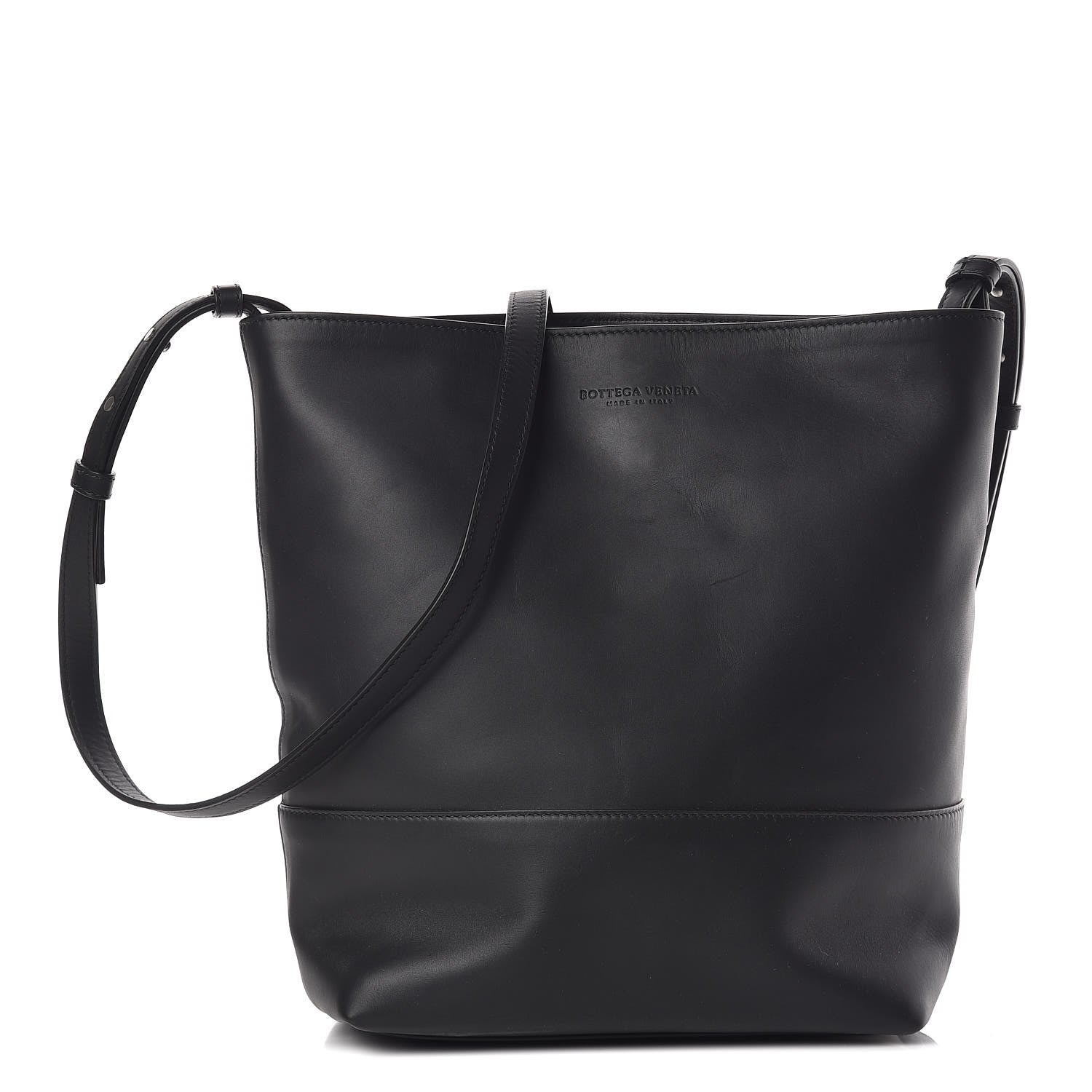 Bottega Veneta Smooth Matte Calfskin Bucket Bag Black 1 of 16