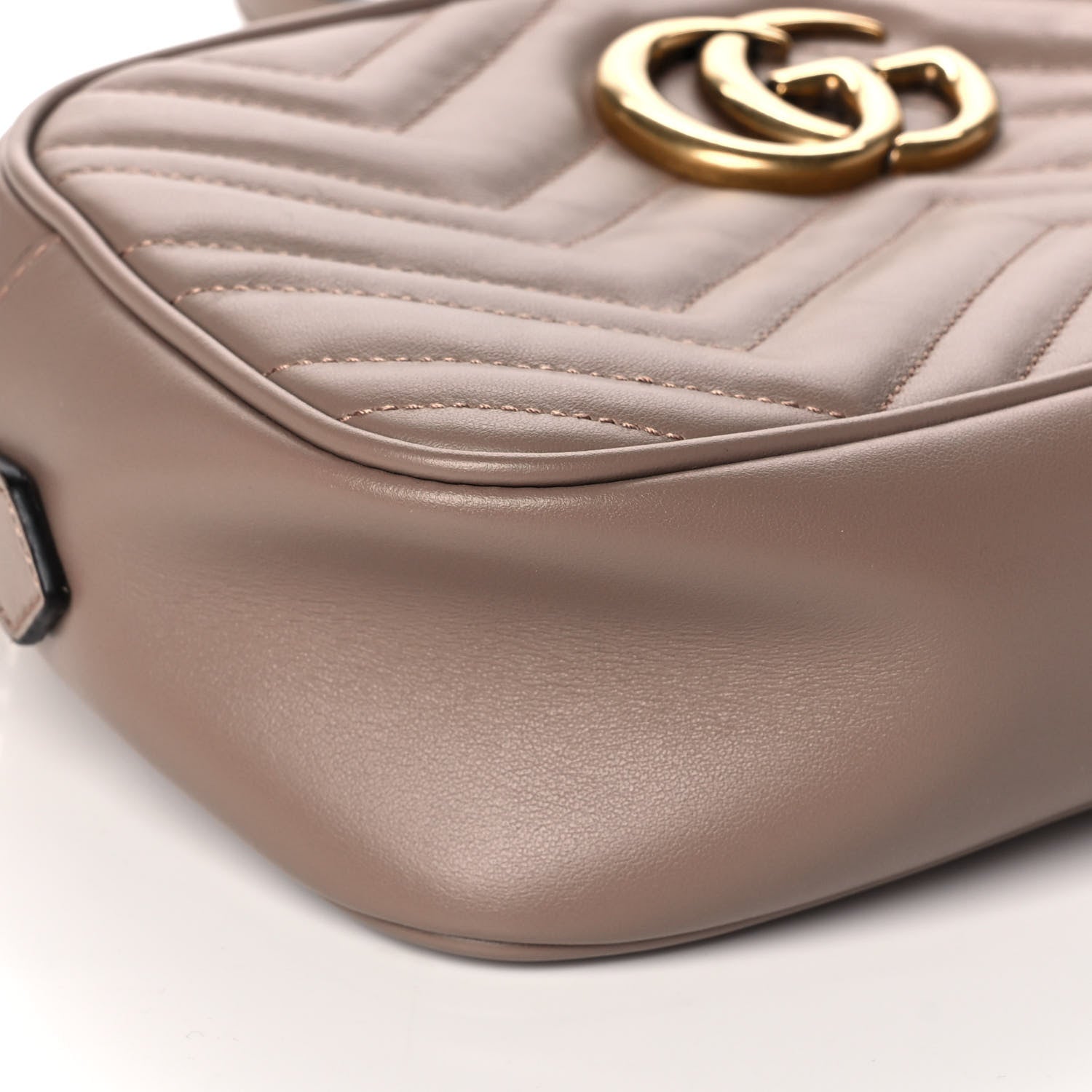 Gucci Calfskin Matelasse Small GG Marmont Chain Shoulder Bag Porcelain Rose 10 of 11