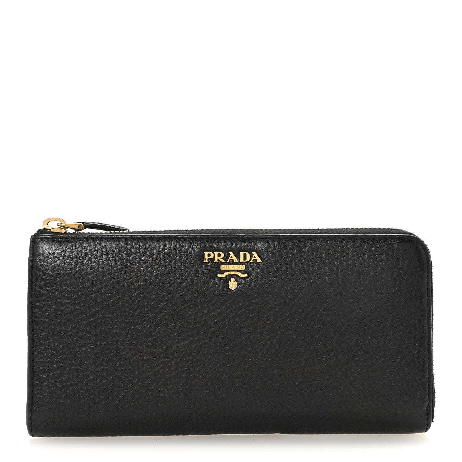 Prada Vitello Move Half Zip Wallet Black 1 of 7