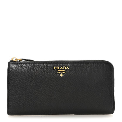 Prada Vitello Move Half Zip Wallet Black 1 of 7