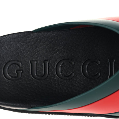 Gucci Rubber Web Womens Criss Cross Slide Sandals 42 Green Red 9 of 9