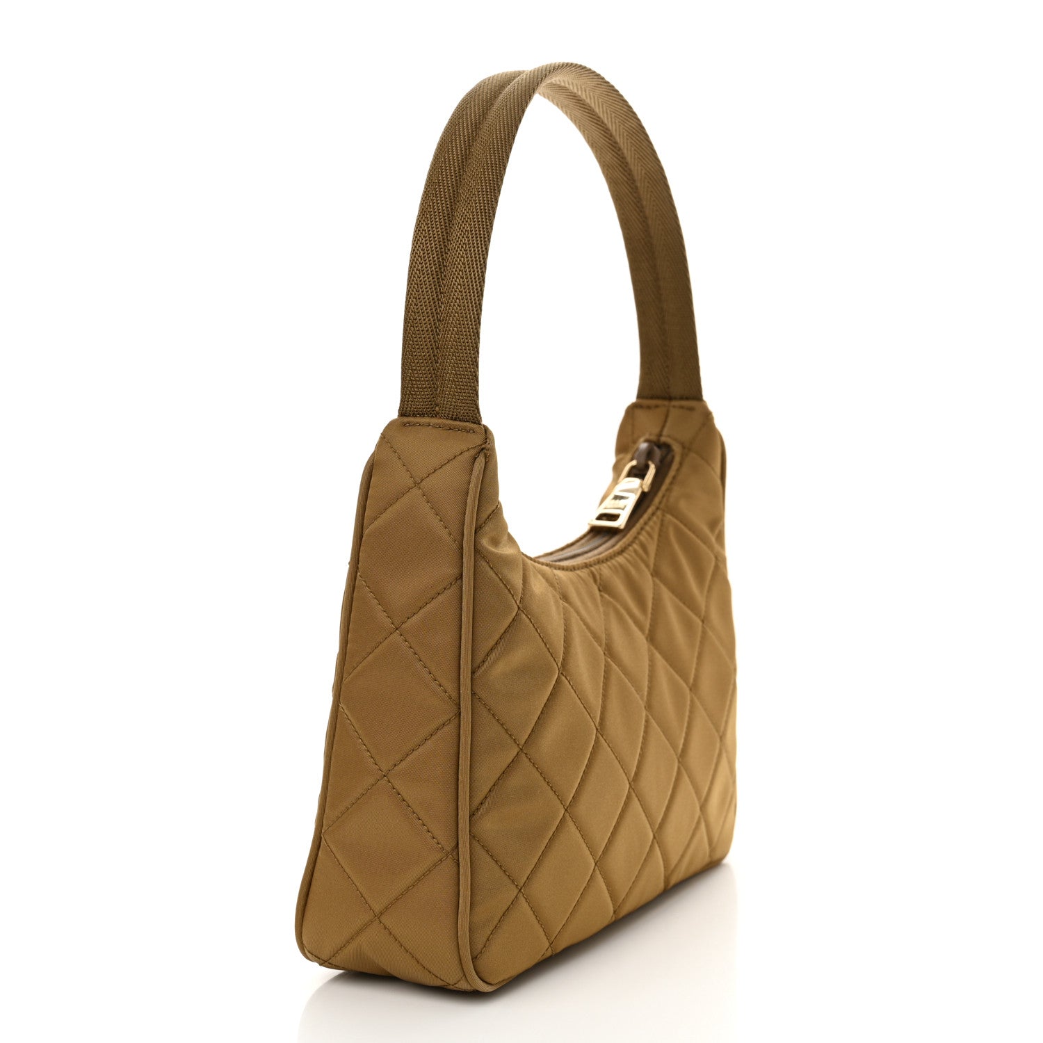 Prada Tessuto Nylon Stitched Shoulder Bag Tobacco 3 of 11