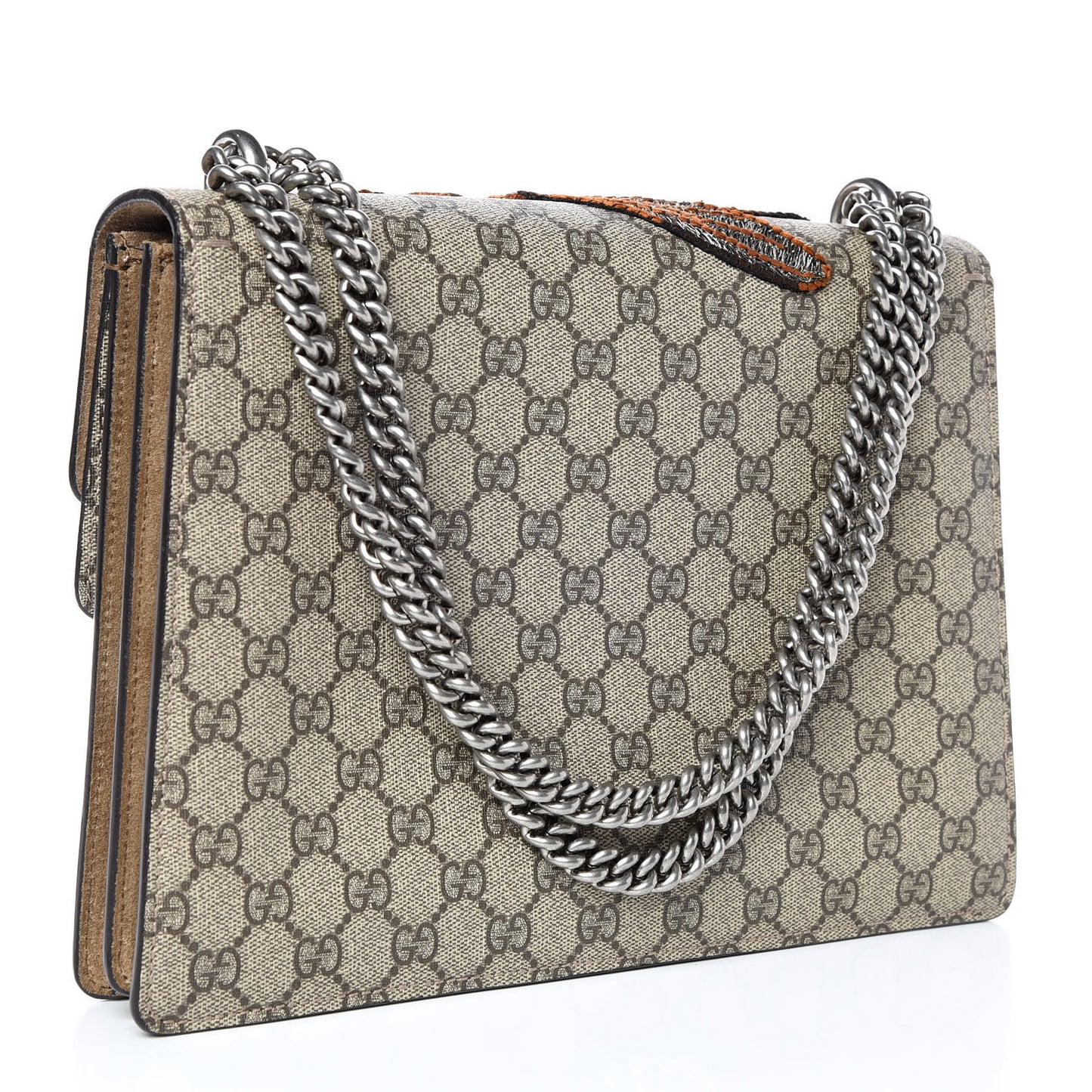 GG Supreme Monogram Bee Embroidered Medium Dionysus Shoulder Bag Taupe