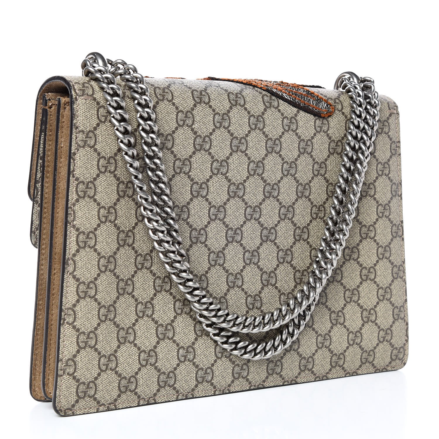Gucci GG Supreme Monogram Bee Embroidered Medium Dionysus Shoulder Bag Taupe 3 of 12