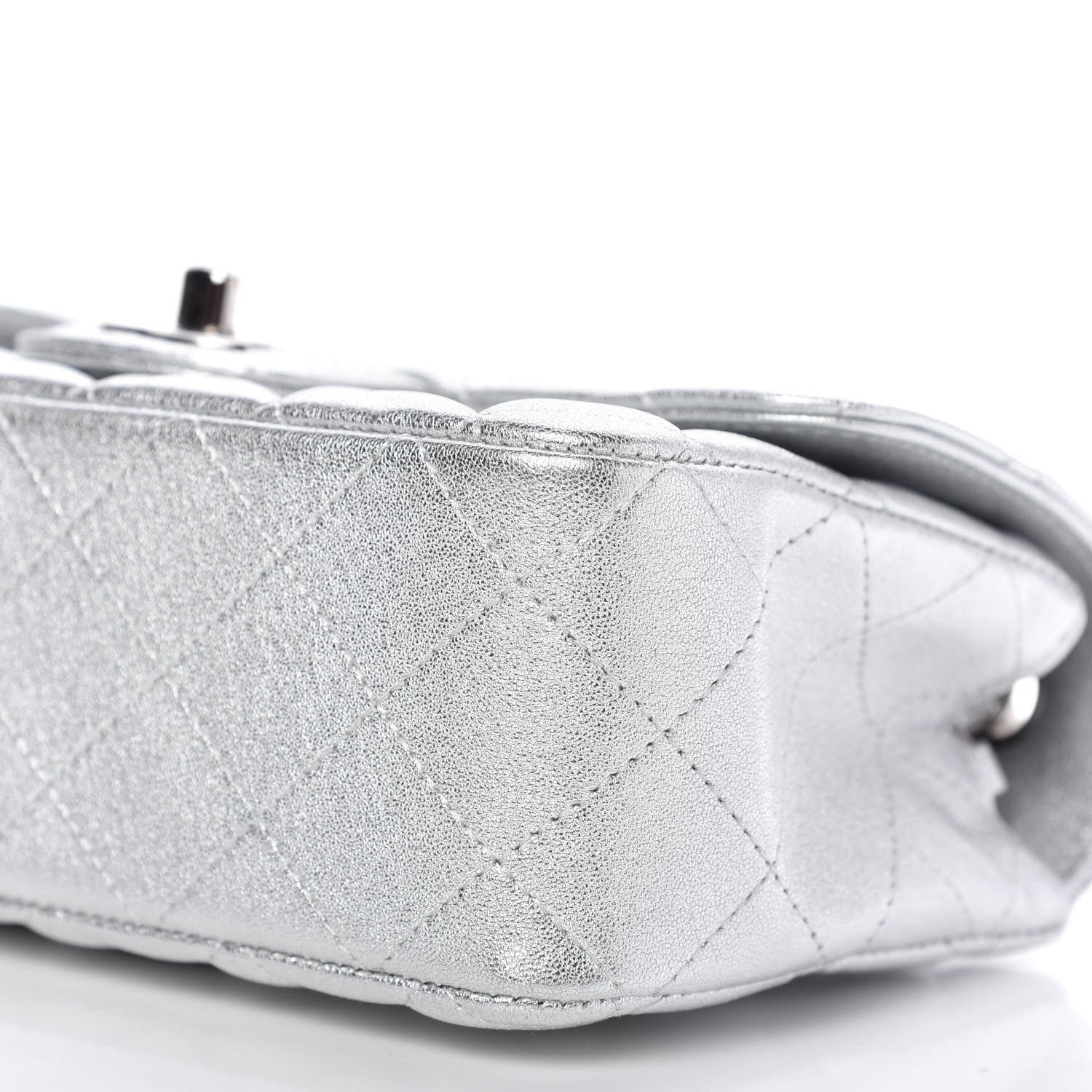 Chanel Metallic Lambskin Quilted Mini Rectangular Flap Silver 7 of 9