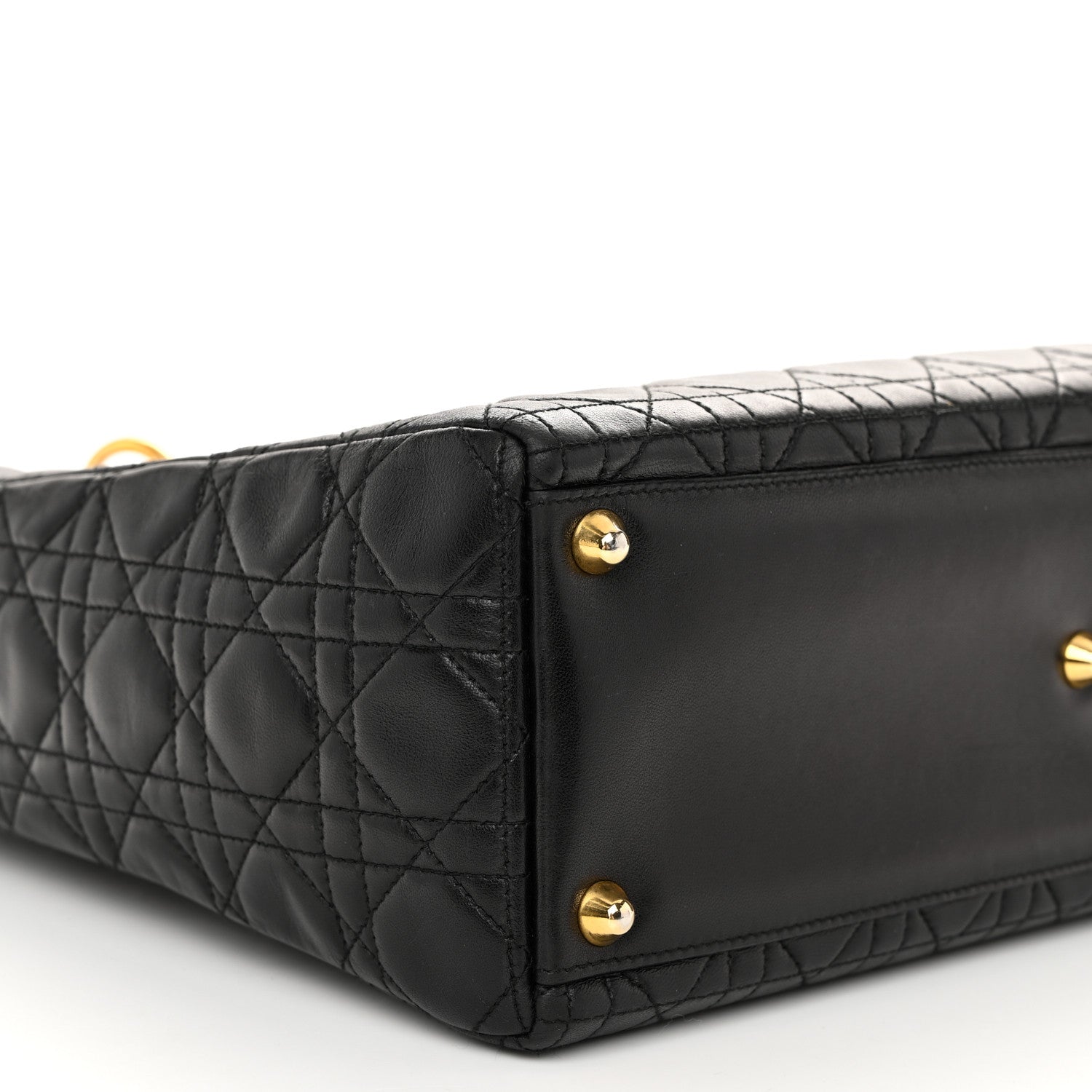Christian Dior Lambskin Cannage Large Lady Dior Black 9 of 11