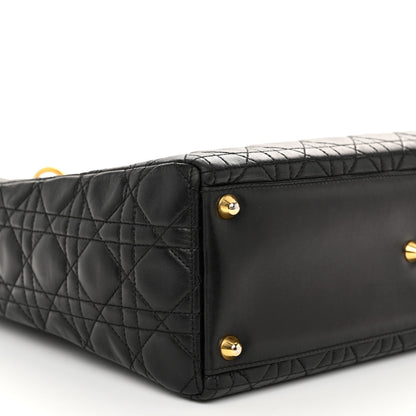 Christian Dior Lambskin Cannage Large Lady Dior Black 9 of 11