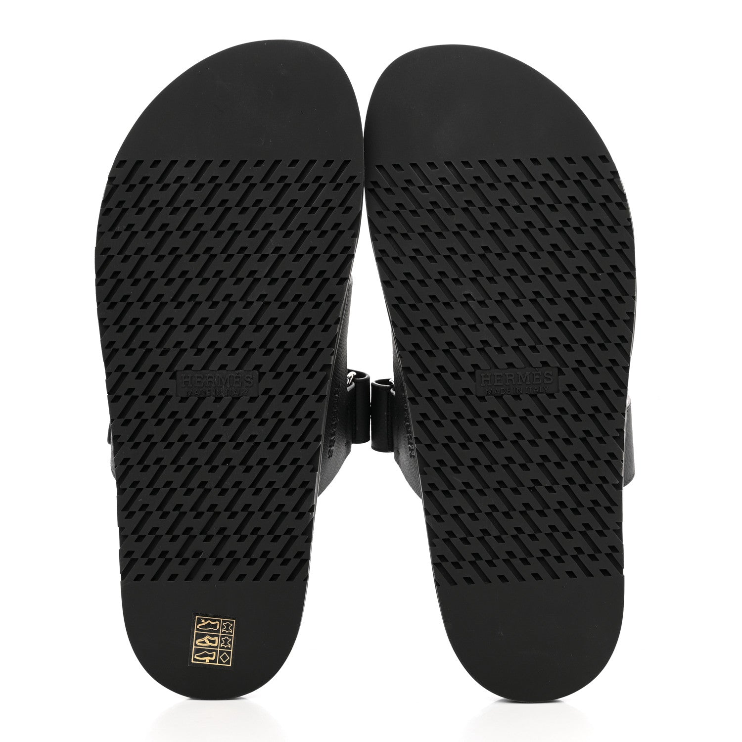Hermes Epsom Calfskin Graff Hermes Mens Chypre Sandals 44 Black 5 of 10