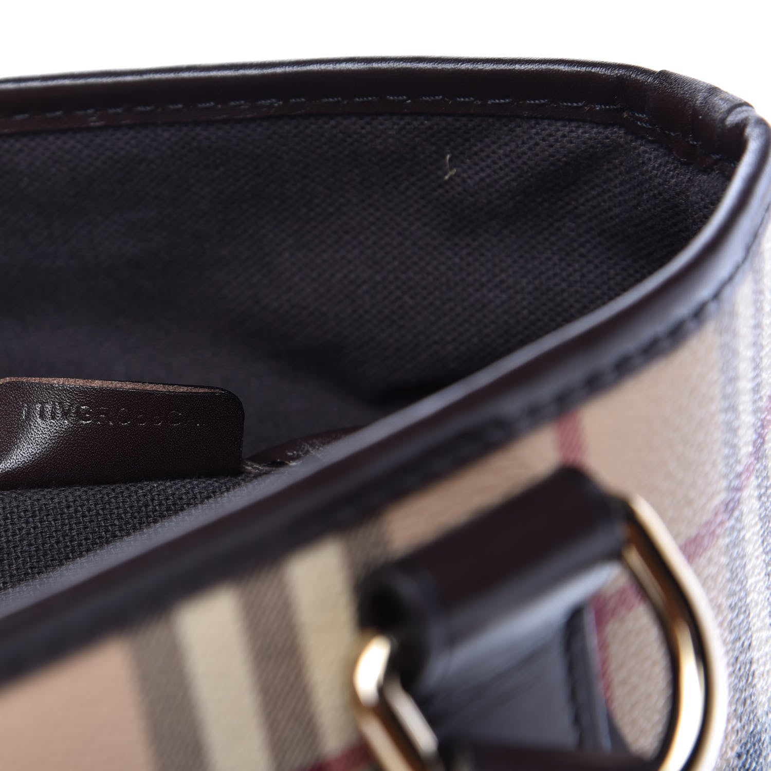 Burberry Haymarket Check Small Onslow Tote Chocolate 10 of 11