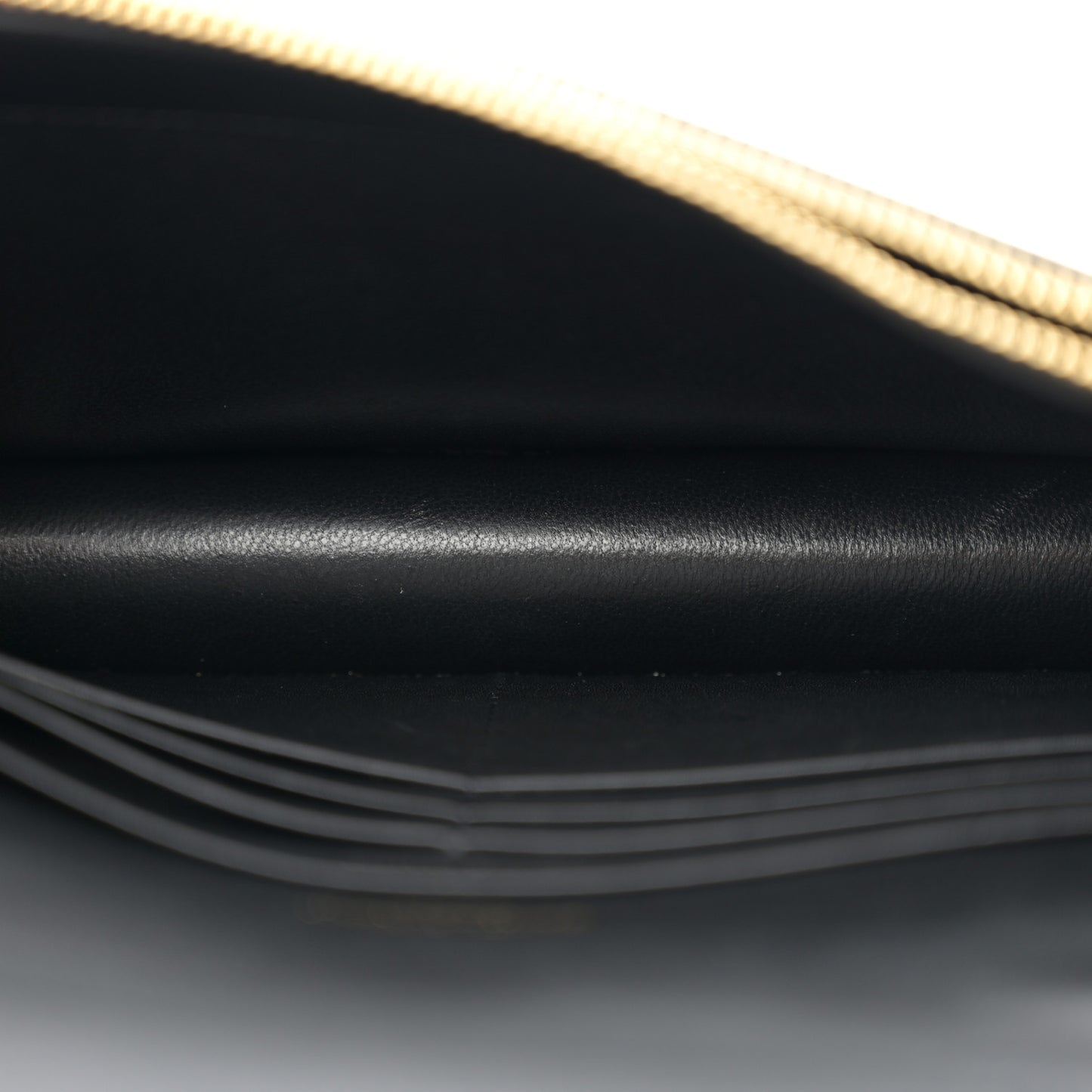 Smooth Calfskin Classic Monogram Kate Tassel Chain Wallet Black