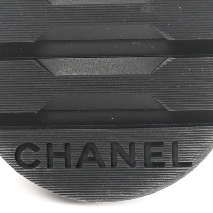 Chanel Shiny Calfskin Quilted Lace Up Combat Boots 40.5 Black 7 of 11