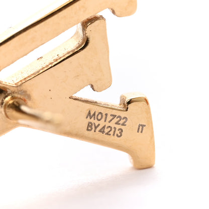 Louis Vuitton Metal Enamel LV Iconic Earrings Gold Blue 5 of 6