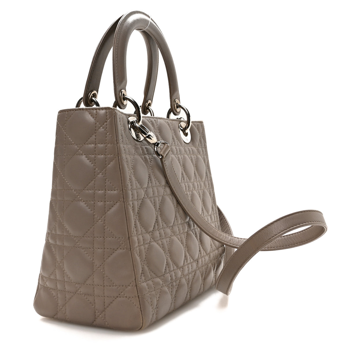 Lambskin Cannage Medium Lady Dior Grey