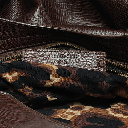 Balenciaga Lizard Embossed City Castagna 6 of 7